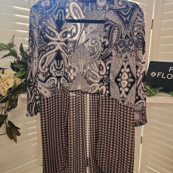 518 PECK & PECK PAISLEY DUSTER LARGE WN - Picture 1 of 1